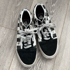 VANS Old Skool Bee Checkerdboard Shoes Sz 8 GUC